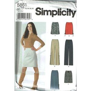 Simplicity Sewing Pattern‎ 5861 Misses Skirt Pants Size 12-18